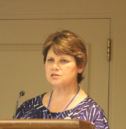 Delegate Debbie Brooks (Fort Worth) reporting on ongoing negotiationsPhoto credit: Dan Sweeley