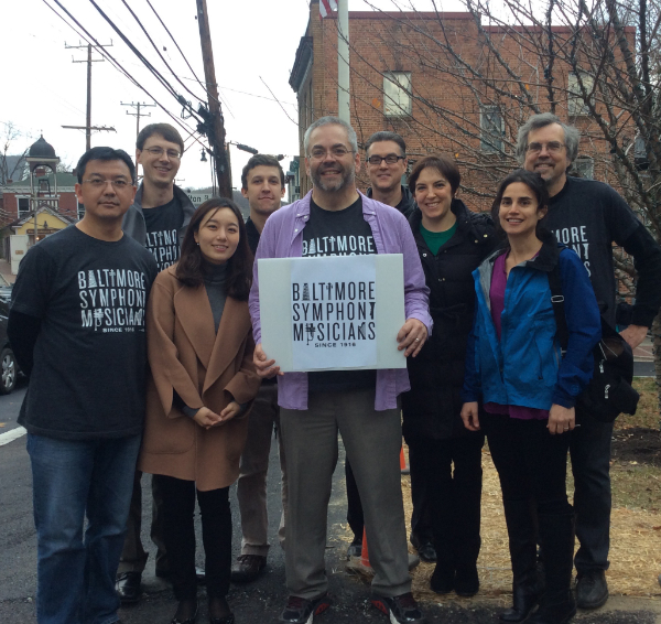 Baltimore Symphony Musicians Bo Li, Kevin Smith, Angela Lee, Schuyler Jackson, Michael Lisicky, Phil Munds, Lisa Steltenpohl, Katherine Needleman, and Jonathan Jensen in Ellicott City Photo credit: Photo Courtesy of Michael Lisicky